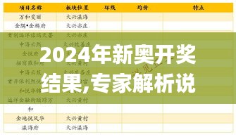 2024年新奥开奖结果,专家解析说明_黄金版4.742