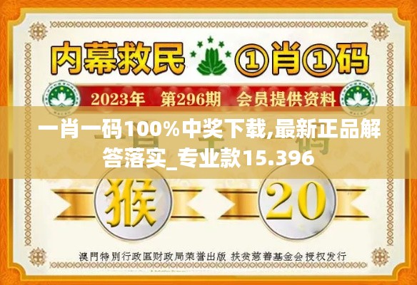 一肖一码100%中奖下载,最新正品解答落实_专业款15.396