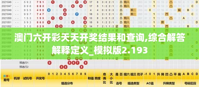 澳门六开彩天天开奖结果和查询,综合解答解释定义_模拟版2.193