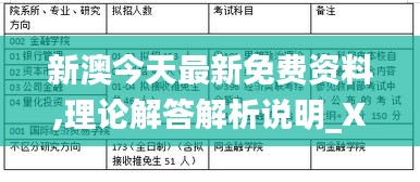 新澳今天最新免费资料,理论解答解析说明_X版1.680