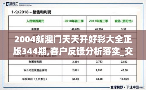 2004新澳门天天开好彩大全正版344期,客户反馈分析落实_交互版19.541