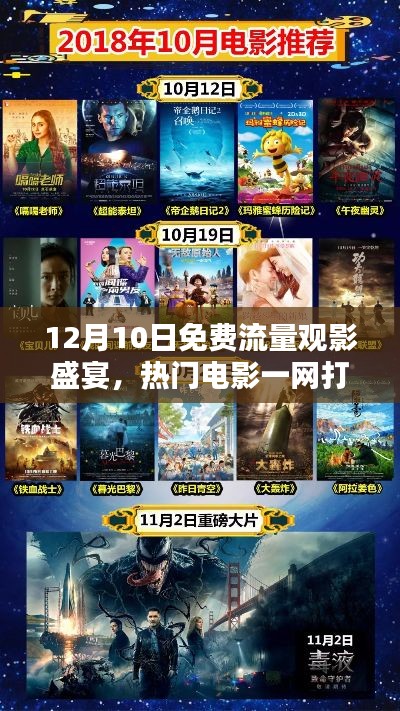 12月10日免费流量观影狂欢，热门电影全线上映