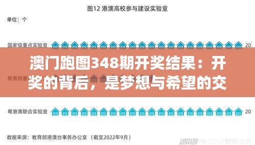 澳门跑图348期开奖结果：开奖的背后，是梦想与希望的交织