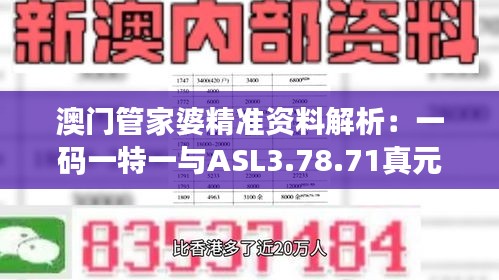 澳门管家婆精准资料解析：一码一特一与ASL3.78.71真元境的实证解读