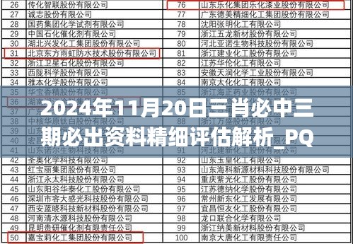 2024年11月20日三肖必中三期必出资料精细评估解析_PQU7.10.43实用版