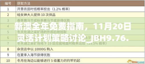 新澳全年免费指南，11月20日灵活计划策略讨论_JBH9.76.26桌面版本