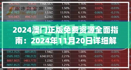 2024澳门正版免费资源全面指南：2024年11月20日详细解读_HAO5.45.23珍藏版