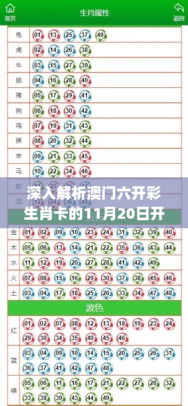 深入解析澳门六开彩生肖卡的11月20日开奖执行方案_PDB6.17.25轻量版