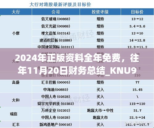 2024年正版资料全年免费，往年11月20日财务总结_KNU9.28.55自然版