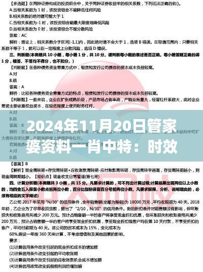 2024年11月20日管家婆资料一肖中特：时效性策略的实施探讨_LEQ3.18.95生态版