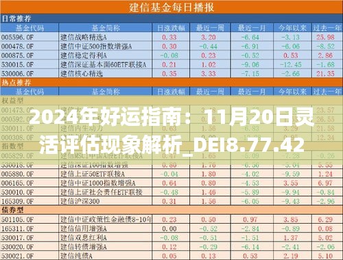 2024年好运指南：11月20日灵活评估现象解析_DEI8.77.42测试版