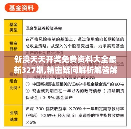 新澳天天开奖免费资料大全最新327期,精密疑问解析解答解释_GJS4.40.37校园版