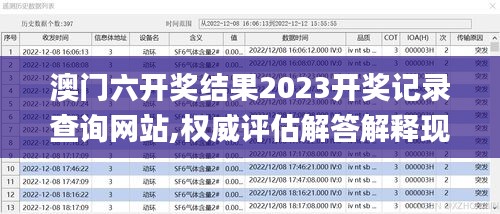 澳门六开奖结果2023开奖记录查询网站,权威评估解答解释现象_LDQ2.35.22兼容版