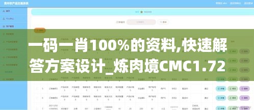 一码一肖100%的资料,快速解答方案设计_炼肉境CMC1.72