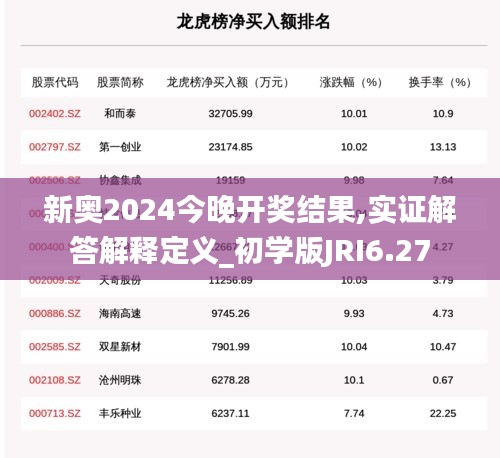 新奥2024今晚开奖结果,实证解答解释定义_初学版JRI6.27