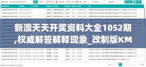 新澳天天开奖资料大全1052期,权威解答解释现象_改制版KMI4.30