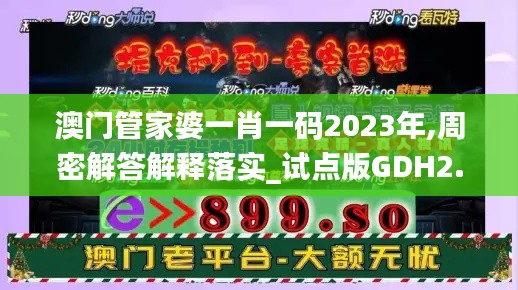 澳门管家婆一肖一码2023年,周密解答解释落实_试点版GDH2.18