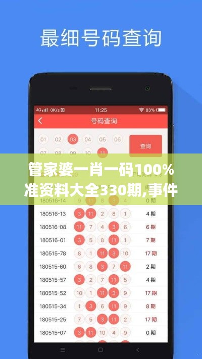 管家婆一肖一码100%准资料大全330期,事件解答解释落实_DZH8.55