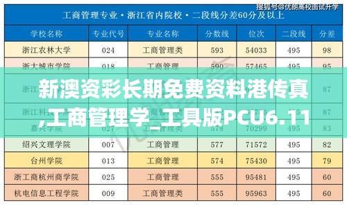 新澳资彩长期免费资料港传真,工商管理学_工具版PCU6.11