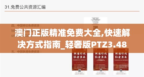 澳门正版精准免费大全,快速解决方式指南_轻奢版PTZ3.48