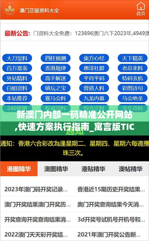 新澳门内部一码精准公开网站,快速方案执行指南_寓言版TIC2.13