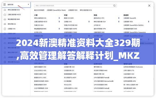 2024新澳精准资料大全329期,高效管理解答解释计划_MKZ4.13