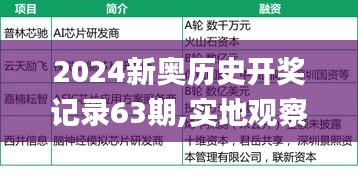 2024新奥历史开奖记录63期,实地观察数据设计_CWH15.38