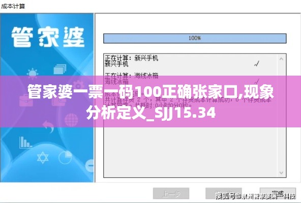 管家婆一票一码100正确张家口,现象分析定义_SJJ15.34