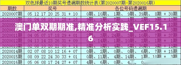 澳门单双期期准,精准分析实践_VEF15.16