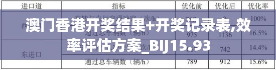 澳门香港开奖结果+开奖记录表,效率评估方案_BIJ15.93