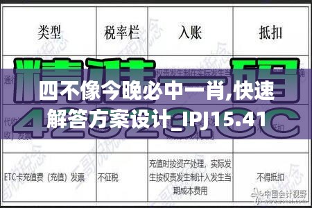 四不像今晚必中一肖,快速解答方案设计_IPJ15.41