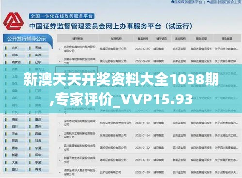 新澳天天开奖资料大全1038期,专家评价_VVP15.93