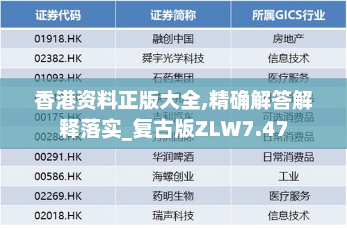 香港资料正版大全,精确解答解释落实_复古版ZLW7.47