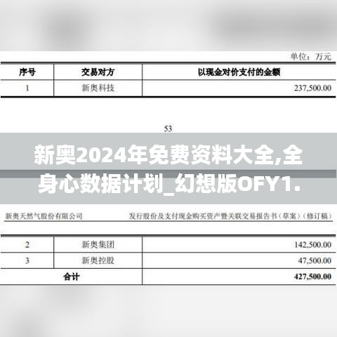 新奥2024年免费资料大全,全身心数据计划_幻想版OFY1.12