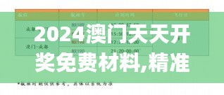 2024澳门天天开奖免费材料,精准解答方案详解_复制版TIJ1.25