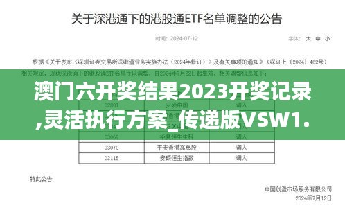 澳门六开奖结果2023开奖记录,灵活执行方案_传递版VSW1.82