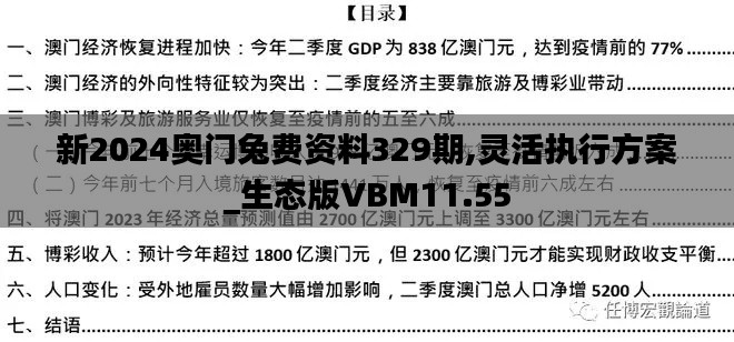 新2024奥门兔费资料329期,灵活执行方案_生态版VBM11.55