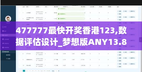 477777最快开奖香港123,数据评估设计_梦想版ANY13.86