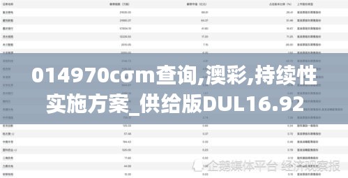 014970cσm查询,澳彩,持续性实施方案_供给版DUL16.92