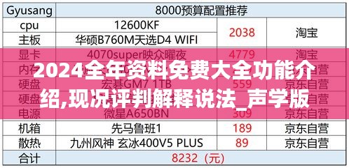 2024全年资料免费大全功能介绍,现况评判解释说法_声学版DLW13.10