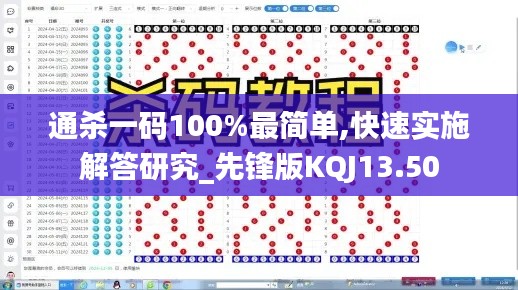 通杀一码100%最简单,快速实施解答研究_先锋版KQJ13.50