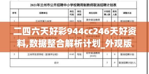 二四六天好彩944cc246天好资料,数据整合解析计划_外观版ABW16.73