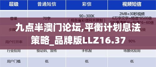 九点半澳门论坛,平衡计划息法策略_品牌版LLZ16.37