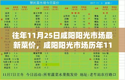 咸阳阳光市场历年11月25日菜价深度解析与竞品对比体验报告