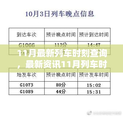 11月列车时刻大调整，最新资讯与查询指南