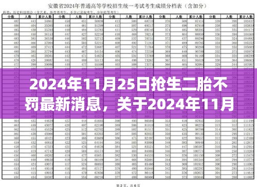 关于抢生二胎的最新消息，2024年11月25日起不再处罚抢生二胎行为全面解读