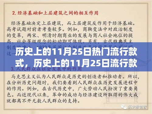 历史上的11月25日流行款式深度解析，特性、体验、对比及用户群体分析