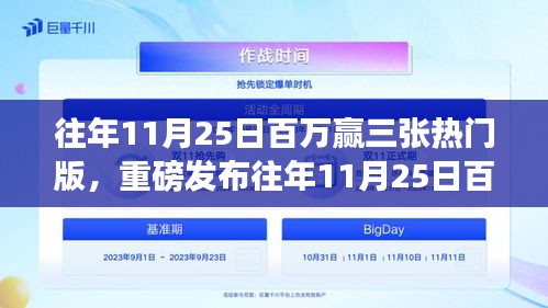 革新科技，智领未来，往年11月25日百万赢三张热门版重磅发布，引领生活新纪元！