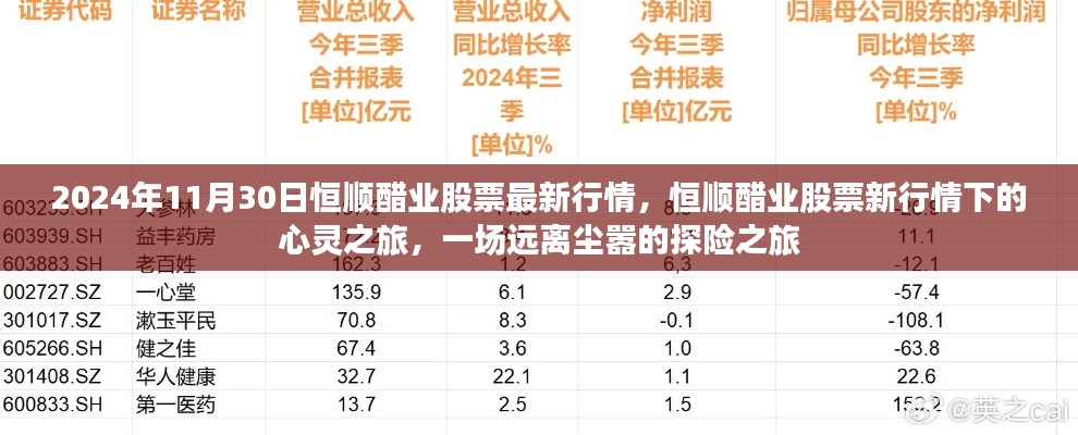 恒顺醋业股票最新行情下的心灵之旅，远离尘嚣的探险之旅，股票行情分析预测（XXXX年）