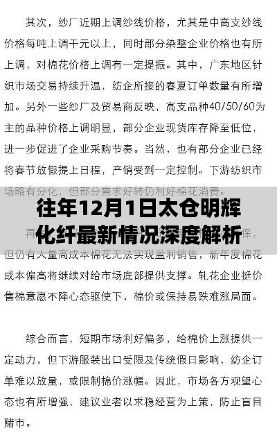 太仓明辉化纤最新深度解析，历年12月1日发展概况回顾